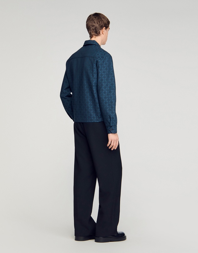 Sandro - Fitted Cross Denim Jacket