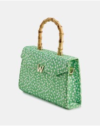 Wolf - Wolf Evie Collection Large Bag with Green Leaves Print
