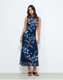 AERE - Skye Mesh Midi Dress