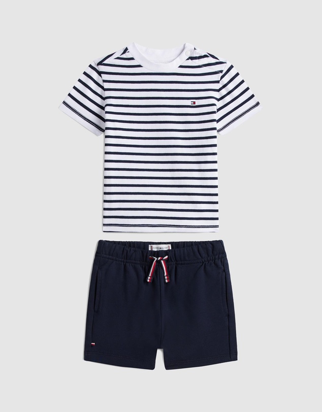 Tommy Hilfiger - Essential Stripe T-Shirt And Shorts Set - Babies