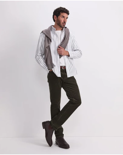 Sportscraft - Oxford Long Sleeve Stripe Shirt