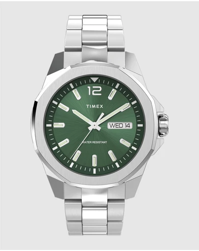TIMEX - Timex Essex 44mm Silver-Tone Analogue Watch