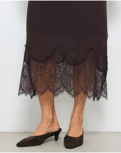 AERE - Tala Heeled Suede Mules