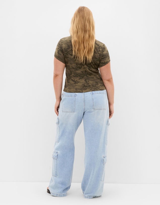 City Chic - Micro Camo Print Tee