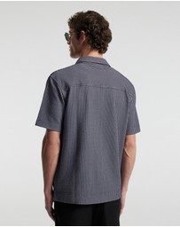 Calibre - Stripe Zip Through Shirt Navy