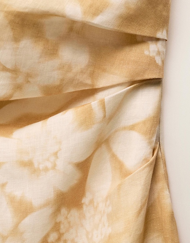 M.N.G - Parisi Asymmetrical Floral Linen Dress