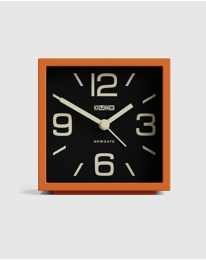 Newgate - Newgate Cube Mantel Clock-Pumpkin Orange