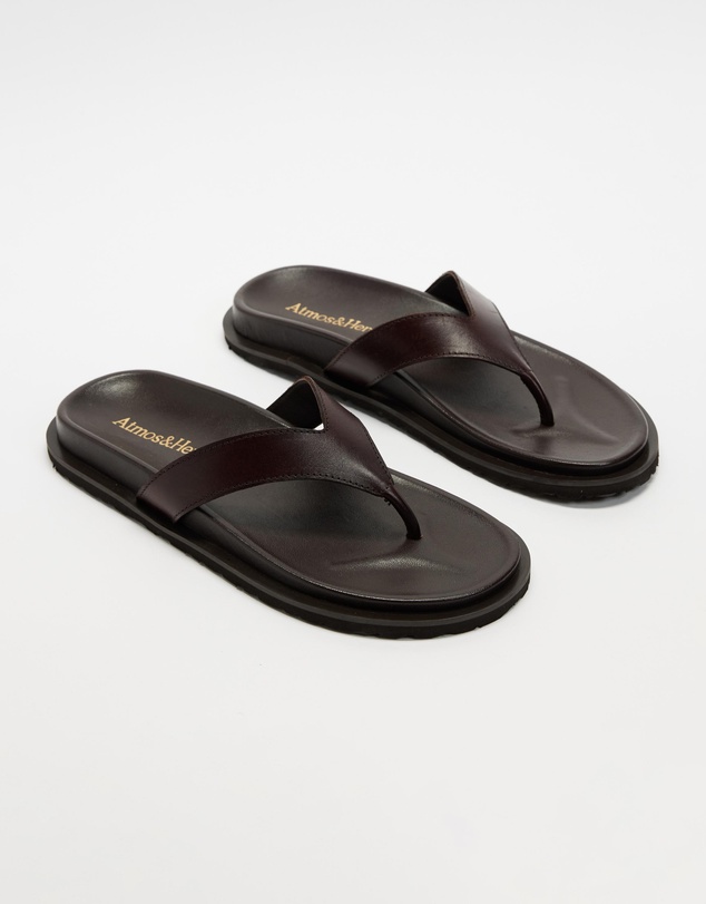Atmos&Here - Azure Leather Thong Sandals