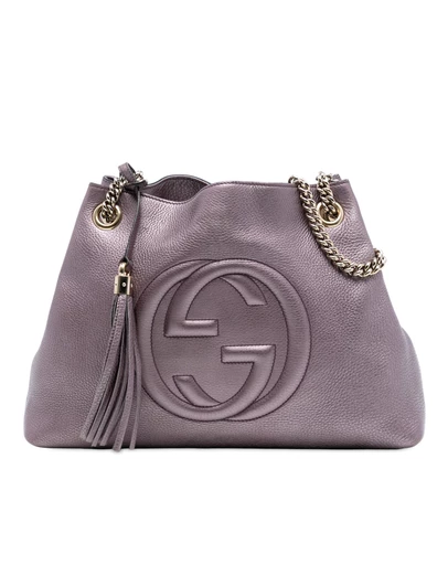 Pre-Loved by Azura Reborn - Pre-Loved Medium Metallic Leather Soho Chain Tote