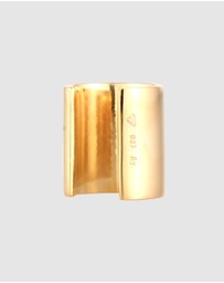 Kuzzoi - ICONIC EXCLUSIVE - Earrings Male Earcuff Wide Single 925 Sterling Silver Gold Plated