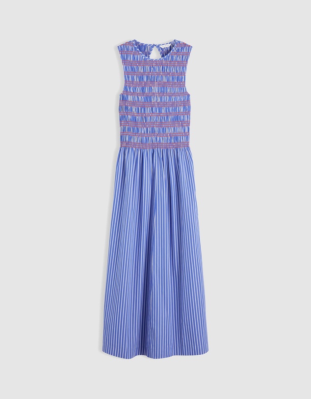 Tommy Hilfiger - Stripe Smock Sleeveless Fit And Flare Maxi Dress