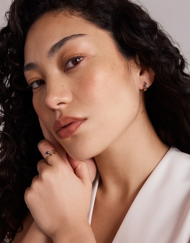 Michael Hill - Marquise-Cut Created Sapphire Wrap Earrings in 10kt Yellow Gold