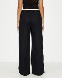 Dazie - Lido Contrast Linen Blend Pants