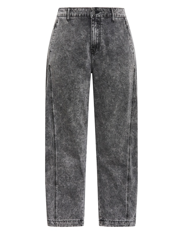 City Chic - Plus size Harley Fit Tess Barrel Leg Ankle Grazer Jean - grey acid wash