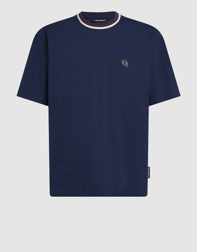 Karl Lagerfeld - Ikon Striped Neck T-Shirt