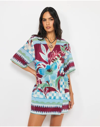 AERE - Mali Overswim Wrap Dress With Removable Lining