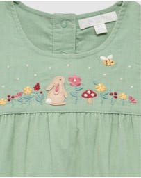 Purebaby - Embroidered Corduroy Romper -Kids-Babies
