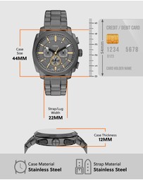 Fossil - Machine Gun-Metal Chronograph Watch