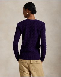 Polo Ralph Lauren - Cable-Knit Wool-Cashmere V-Neck Sweater - ICONIC EXCLUSIVE