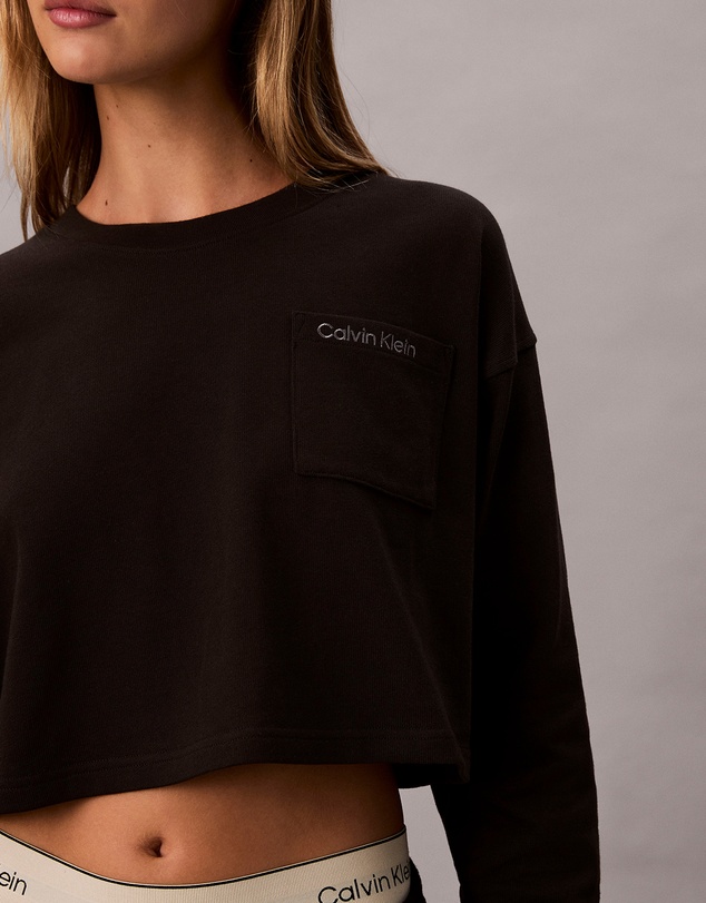 Calvin Klein - Cotton Logo LS Crop Top