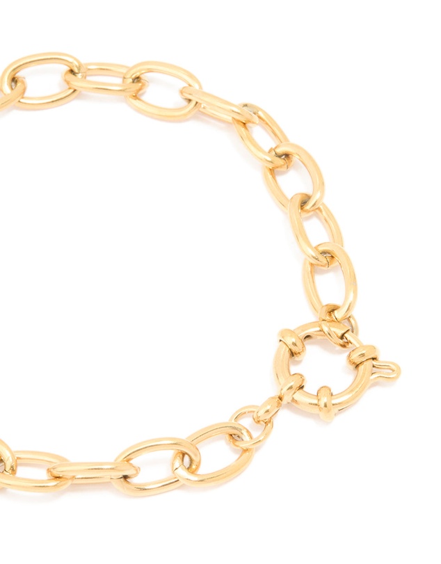 Lovisa - Waterproof Gold Plated Stainless Steel Dainty Clasp Chain Bracelet