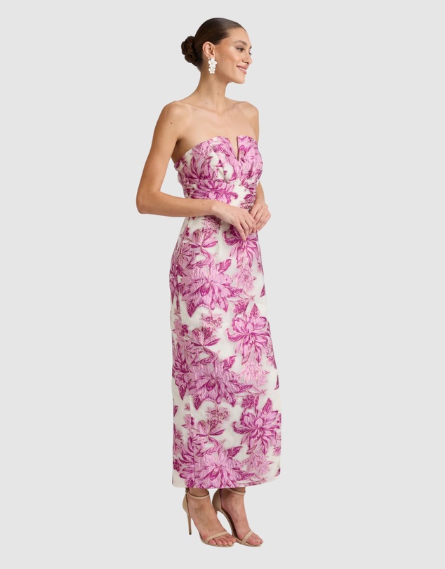 Romance by Honey and Beau - Seanna Bandeau V Neck Midi Dress