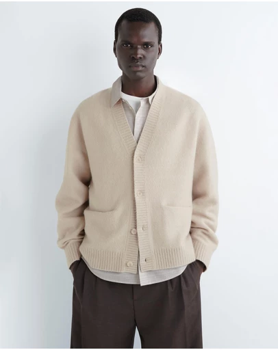 COS - Brushed-Wool V-Neck Cardigan