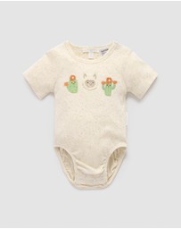 Purebaby - Appliqued Bodysuit -Kids-Babies