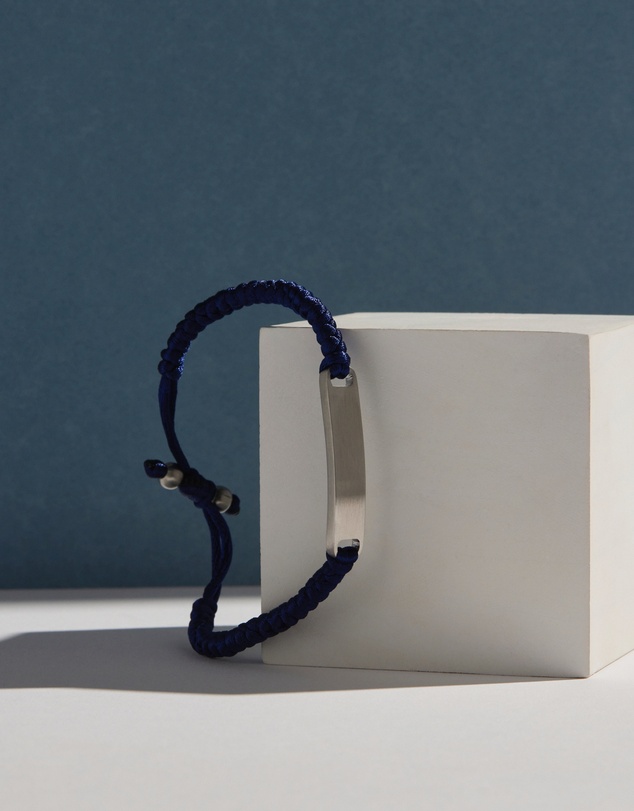 Najo - Elemental Blue Cord & Steel Bracelet
