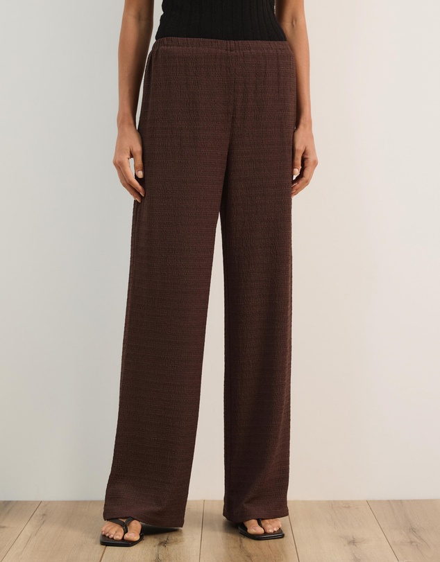 Atmos&Here - Alba Textured Wide Leg Pants
