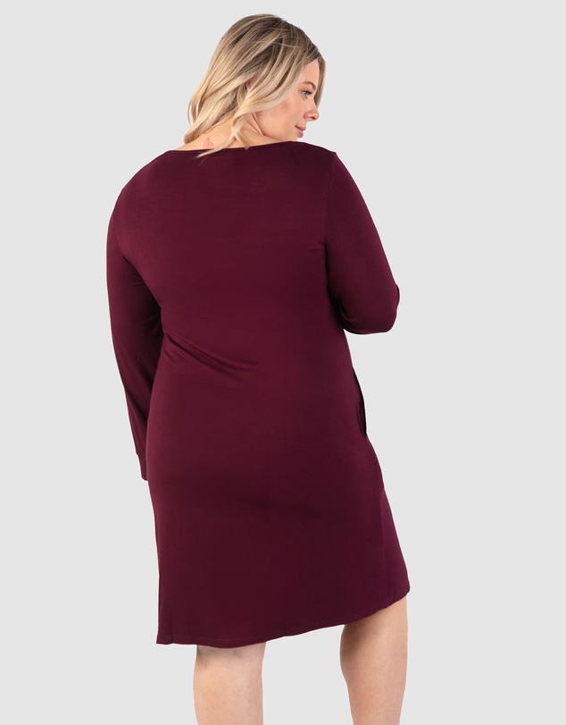 B Free Intimate Apparel - Bamboo Long Sleeve Maternity & Nursing Dress