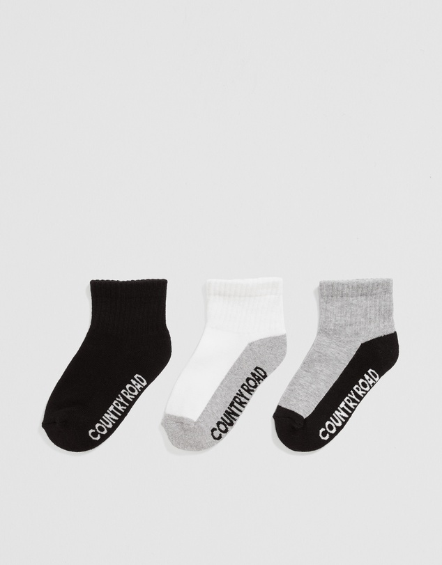 Country Road - Quarter Crew Sock Pack Of 3