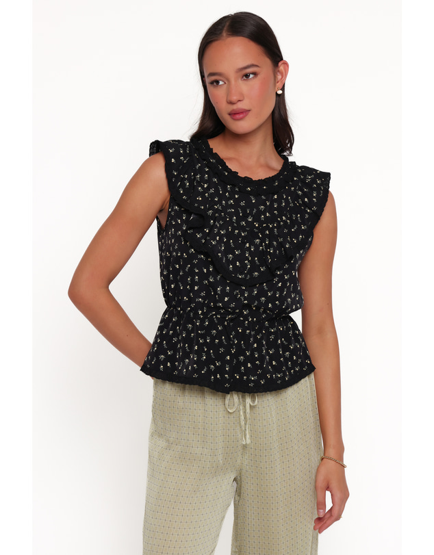 Petal & Pup - Karrie Top - Black Ditsy Floral