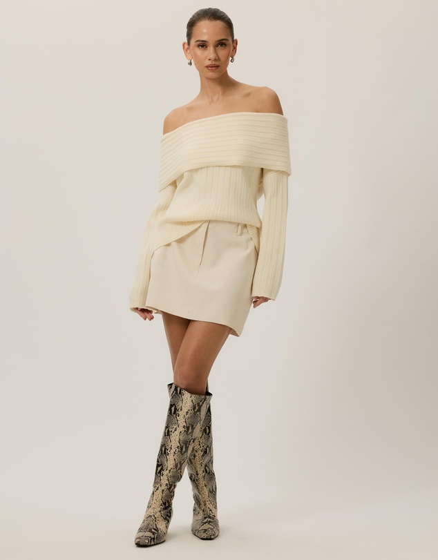 Tussah - Elena Ribbed Off The Shoulder Jumper