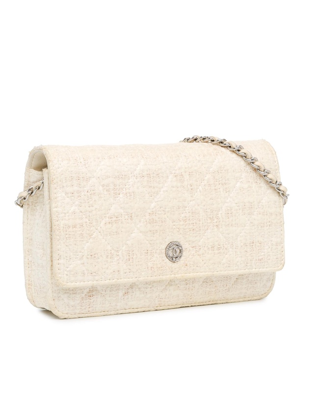 Pre-Loved by Azura Reborn - Pre-Loved CC Coated Tweed Wallet On Chain
