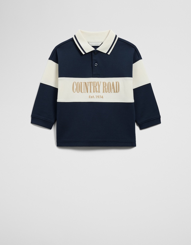 Country Road - Organically Grown Cotton Logo Rugby T-shirt