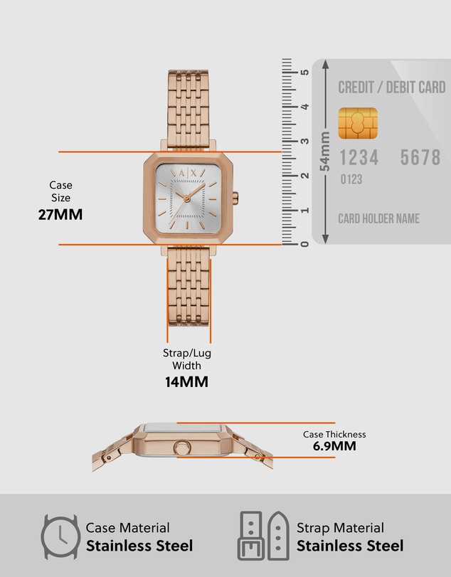 Armani Exchange - Rose Gold Tone Analogue Watch