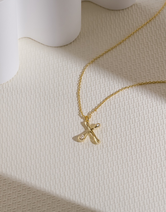 Wanderlust + Co - Alphabet Bubble Pendant Necklace - Letter X