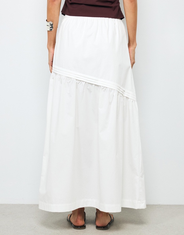 AERE - Margot Cotton Asymmetric Maxi Skirt