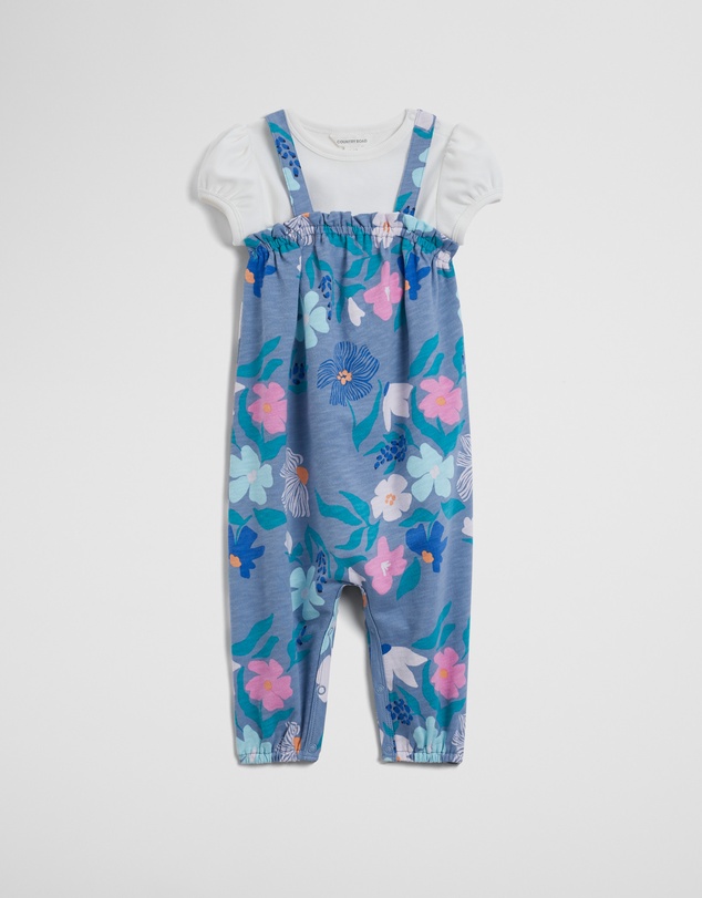 Country Road - Organically Grown Cotton Short Sleeve Print Overall Set