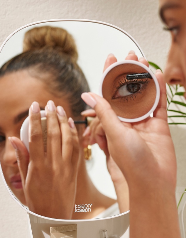 Joseph Joseph - Viva Pedestal Mirror with Cosmetic Organiser (Shell)