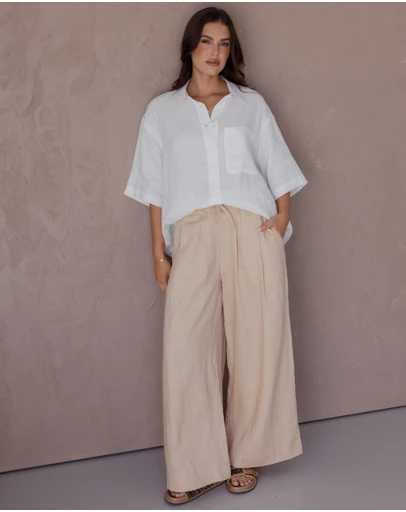 ALEXANDRA - Teri Pants Beige