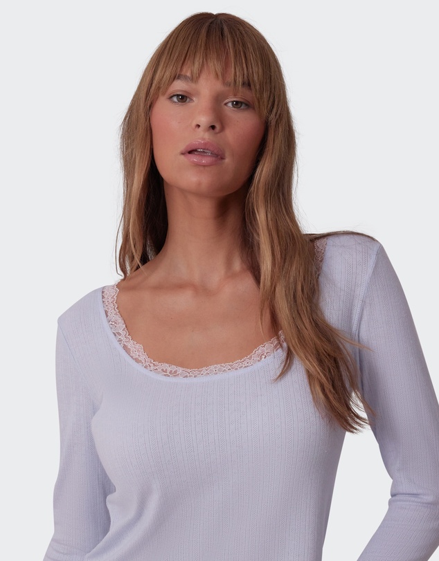 Bras N Things - Mix And Match Long Sleeve Top-Light Blue