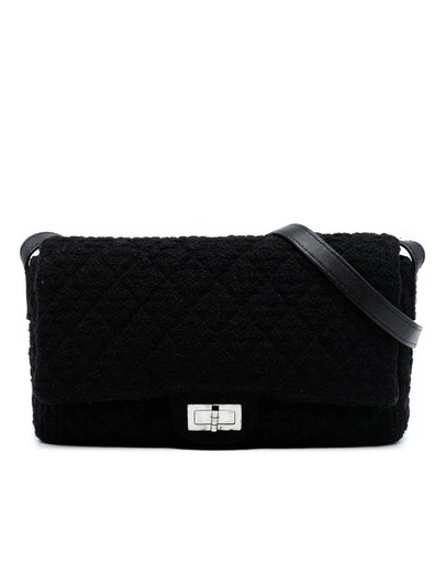 Pre-Loved by Azura Reborn - Pre-Loved Jumbo Reissue 2.55 Quilted Tweed Easy Messenger Flap