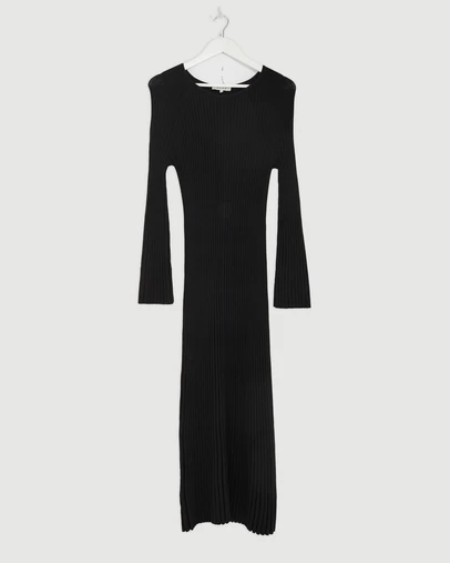 Revibe - Repaired AERE Indi Accordian Pleated Organic Knit Dress - AU 18