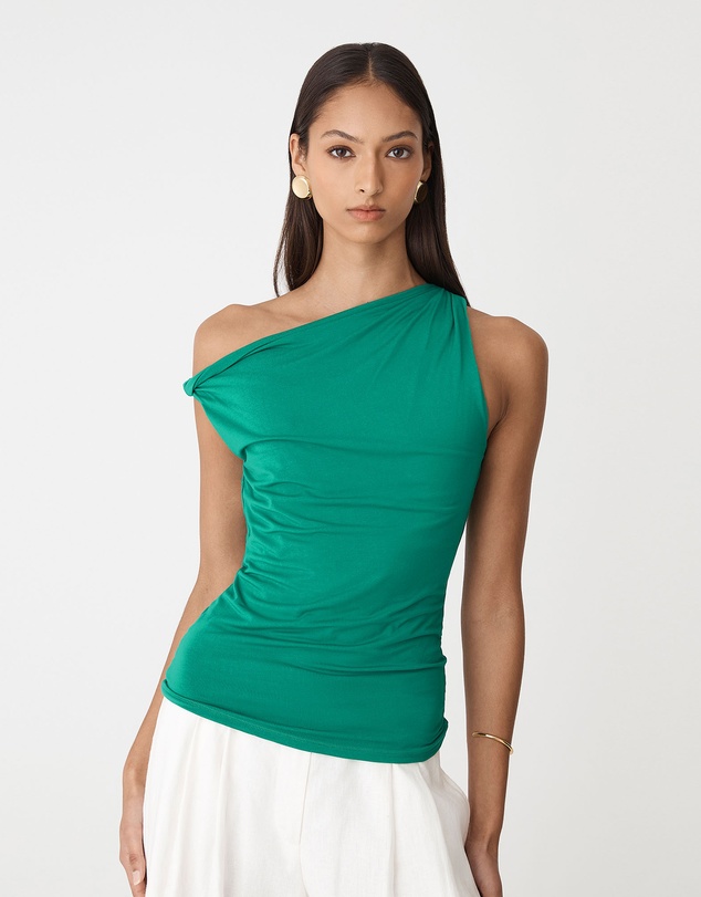 Forcast - Cici Bamboo Twist Shoulder Top