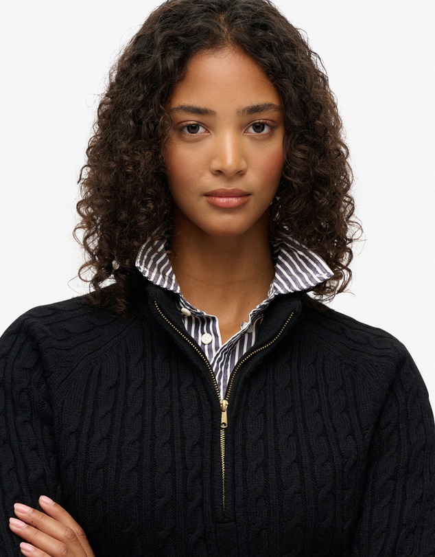 Superdry - Brushed Cable Half Zip Knit
