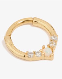 Lovisa - Gold Plated Surgical Steel Cubic Zirconia Marquise Clicker Ring