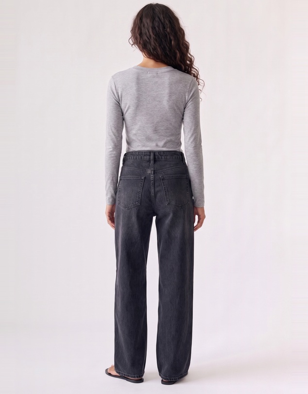 Style Addict - Margaux Deep V Henley Top - Grey