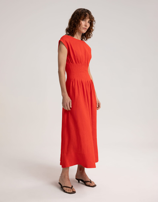 Sportscraft - Ariana Pintuck Linen Dress